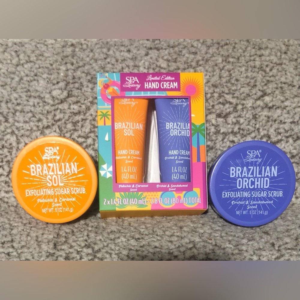 Spa Luxury Brazilian Sol and Orchid Hand Cream & Scrubs (Set of 3)